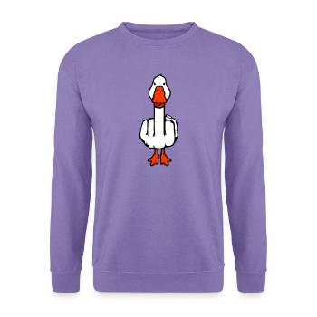 Gans Mittelfinger Rebell Sarkastisch Beleidigung - Unisex Pullover - Lavendel - Vorne