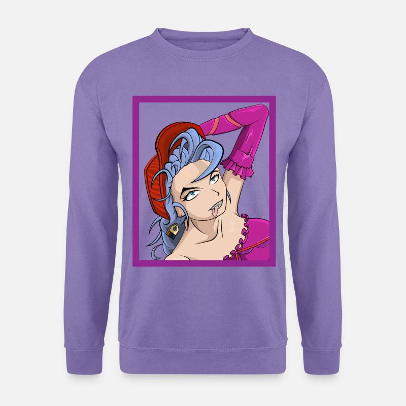 Neon-Punk-Diva mit blauen Haaren - Unisex Pullover - Lavendel