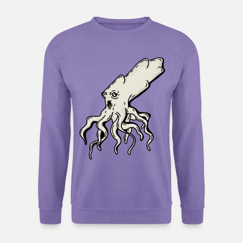 Surrealischer Tintenfisch-Illustration - Unisex Pullover - Lavendel