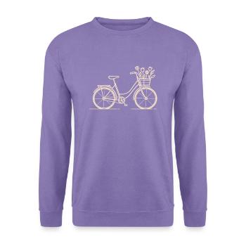 BIKE IN BLOOM – Fahrrad & Blumen Design - Unisex Pullover - Lavendel - Vorne