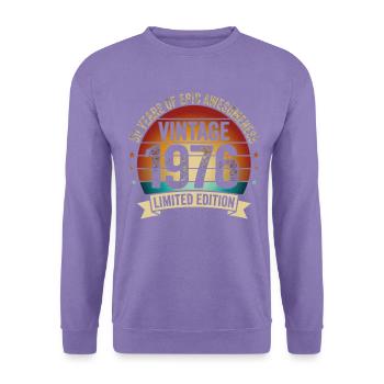 Design anniversaire vintage 1976 - Sweat-shirt Unisexe - lavande - Devant