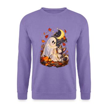 Funny Ghost Chihuahua Dog Boop Halloween - Unisex Pullover - Lavendel - Vorne
