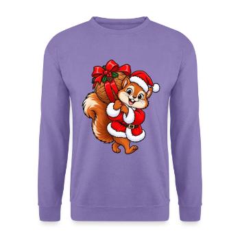 Weihnachten Eichhörnchen Nuss Geschenkidee - Unisex Pullover - Lavendel - Vorne
