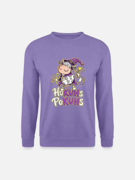 Hokuhs Pokuhs Kuh Hexe Magie Bauernhof Tierhumor - Unisex Pullover - Lavendel