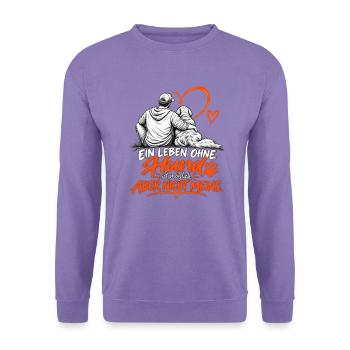 Hundeliebe: Leben mit Hund - Unisex Pullover - Lavendel - Vorne