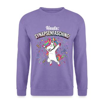 Heute Synapsenfasching Einhorn Disco Party - Unisex Pullover - Lavendel - Vorne