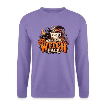 Ruhende Hexengesicht | Halloween-Kaffee - Unisex Pullover - Lavendel - Vorne