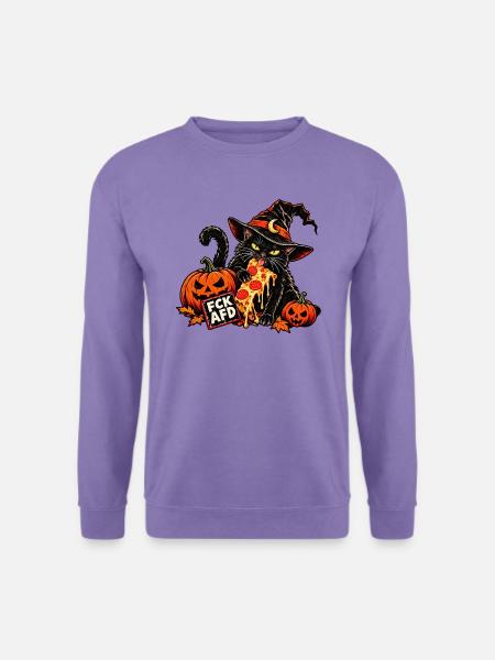 Happy Helloween Katze - Unisex Pullover - Lavendel