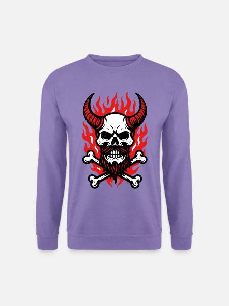 Fire Skull Demon - Unisex Pullover - Lavendel