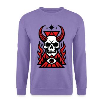 Okkult Skull Graphic Art - Unisex Pullover - Lavendel - Vorne