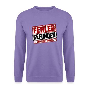 Fehler gefunden. War nicht meiner - Unisex Pullover - Lavendel - Vorne