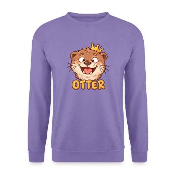 OTTER – Lustiger Otter mit Krone - Unisex Pullover - Lavendel - Vorne