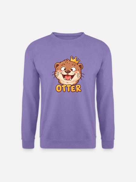 OTTER – Lustiger Otter mit Krone - Unisex Pullover - Lavendel