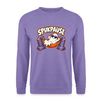 Spukpause – Geist in der Hängematte - Unisex Pullover - Lavendel - Vorne