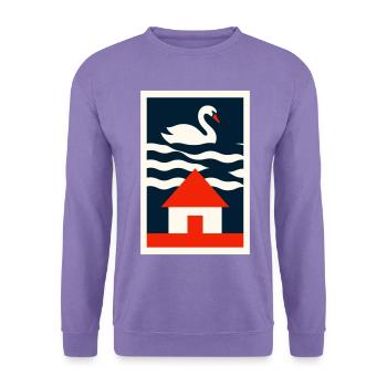 Haus am See - Graphik Design Art - Unisex Pullover - Lavendel - Vorne