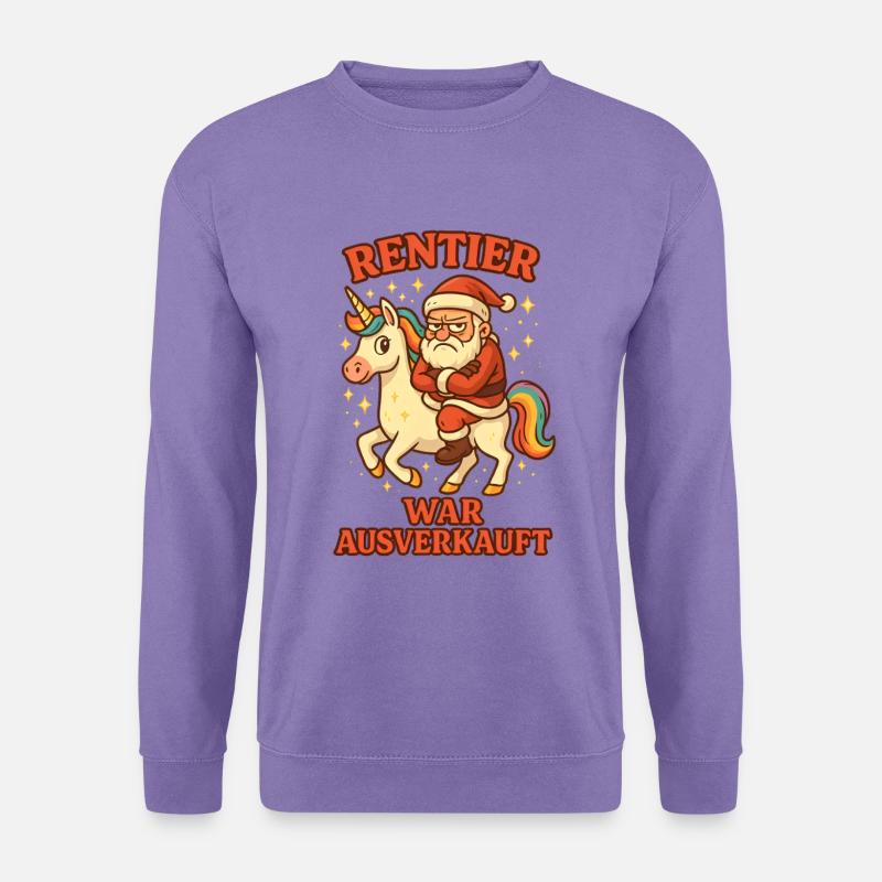 Rentier war ausverkauft Einhorn Weihnachten Lustig - Unisex Pullover - Lavendel