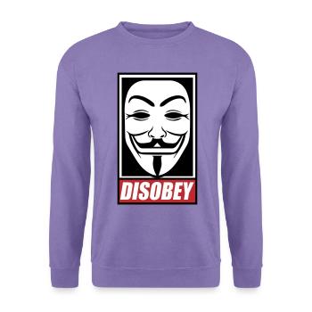 disobey | Farben änderbar - Unisex Pullover - Lavendel - Vorne