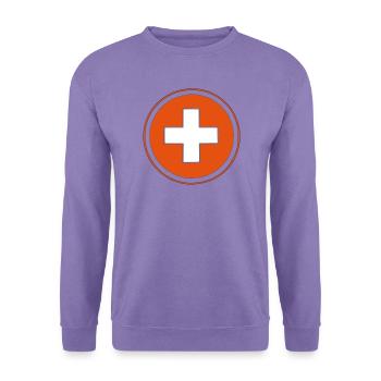 swisscross Schweizerkreuz weiss rot - Unisex Pullover - Lavendel - Vorne