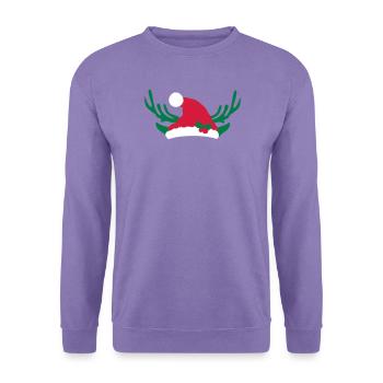 Wichtelmütze mit Stechpalme und Geweih - Unisex Pullover - Lavendel - Vorne