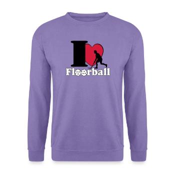 Floorball , Unihockey , Hockey , Fun I love.. - Unisex Pullover - Lavendel - Vorne