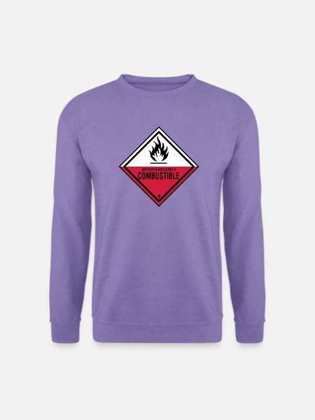 flamme gefahr brennbar humor ironie feuerwehr - Unisex Pullover - Lavendel