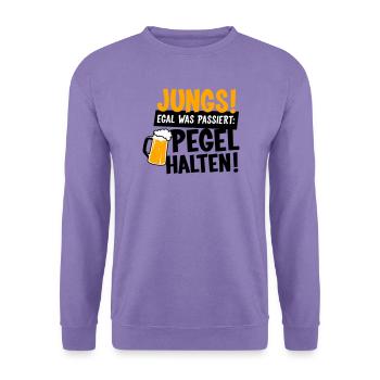 Jungs Pegel halten Party - Unisex Pullover - Lavendel - Vorne