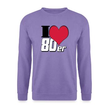 80er Party Retro Fun , Motto Party Shirt 80er (25) - Unisex Pullover - Lavendel - Vorne