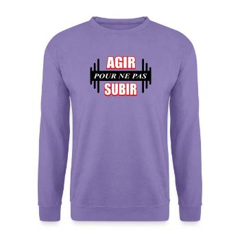 Handeln, um Leid zu vermeiden - Unisex Pullover - Lavendel - Vorne