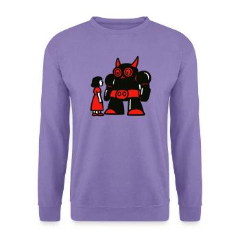 Mädchen und Roboter - Unisex Pullover - Lavendel - Vorne