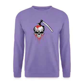 Blutiger Schädel von einer Axt gespalten - Unisex Pullover - Lavendel - Vorne
