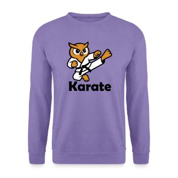 Karate Eule - Unisex Pullover - Lavendel - Vorne