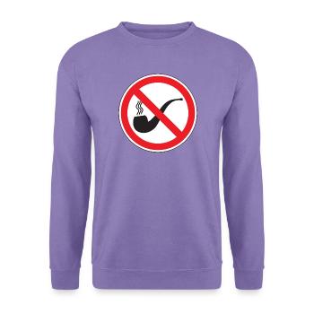Pfeifenverbotsschild, Beschilderung - Unisex Pullover - Lavendel - Vorne