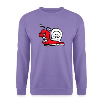 Schnecke Böse Wütend Angriff Zähne knirschen sauer - Unisex Pullover - Lavendel - Vorne