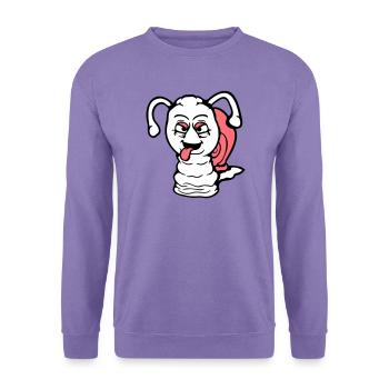 Schnecke frech Zunge rausstrecken böse klein cool - Unisex Pullover - Lavendel - Vorne