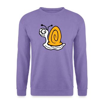 Schnecke ängstlich unsicher nach hinten gucken süß - Unisex Pullover - Lavendel - Vorne