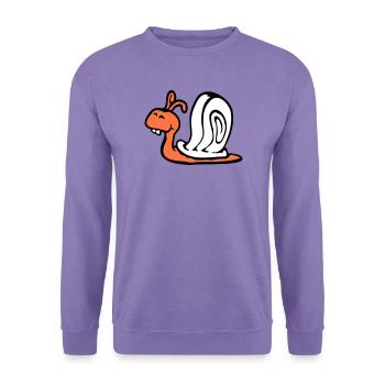 Schnecke Hasenzähne niedlich süß glücklich lustig - Unisex Pullover - Lavendel - Vorne