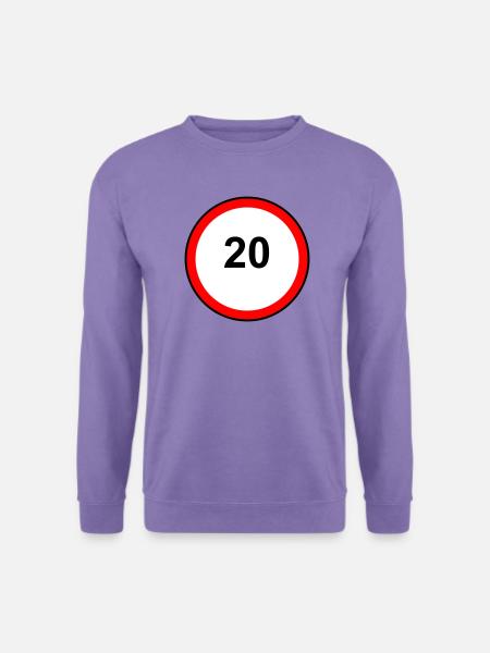 Tempo20 Schild Retro Illustration - Unisex Pullover - Lavendel