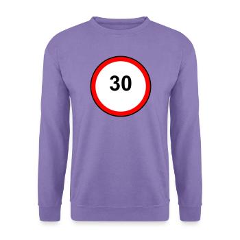 Tempo 30 Schild Muster - Unisex Pullover - Lavendel - Vorne