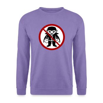 Kein Vampir! Lustiges Verbotsschild Halloween - Unisex Pullover - Lavendel - Vorne