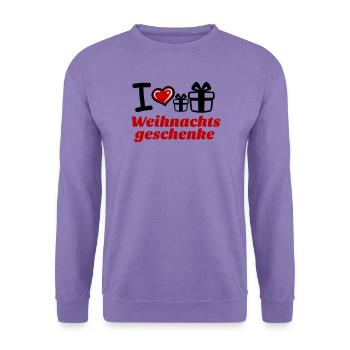 I Love Weihnachtsgeschenke  - Unisex Pullover - Lavendel - Vorne