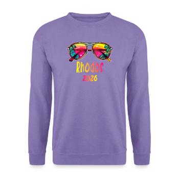 Rhodos 2026 Tropen-Sonnenbrille - Unisex Pullover - Lavendel - Vorne
