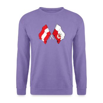 Österreich & Tiroler Flagge gekreuzt - Unisex Pullover - Lavendel - Vorne