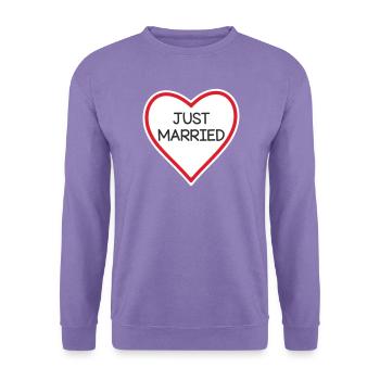 Herzbanner Just Verheiratet - Unisex Pullover - Lavendel - Vorne