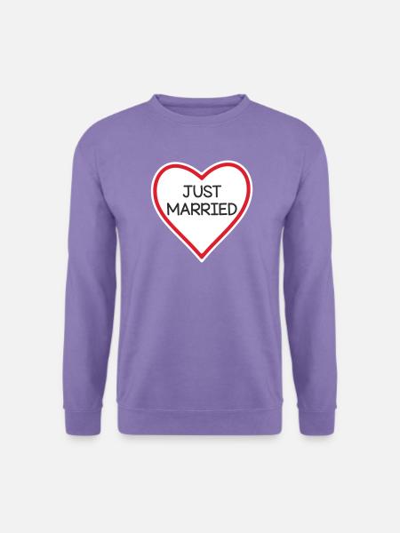 Herzbanner Just Verheiratet - Unisex Pullover - Lavendel