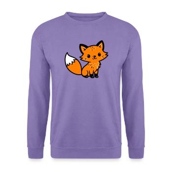 Fuchs Niedlich Comic - Unisex Pullover - Lavendel - Vorne