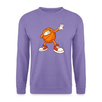Basketball-Maskottchen-Deckgesicht - Unisex Pullover - Lavendel - Vorne