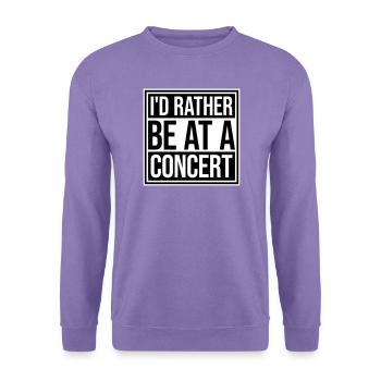Je préférerais être à un concert Lustig Musik Konzert - Sweat-shirt Unisexe - lavande - Devant