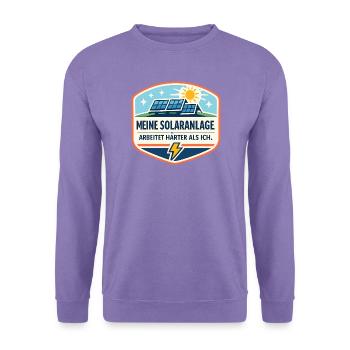 Solaranlagen Power Badge - Unisex Pullover - Lavendel - Vorne