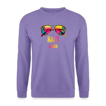 Haiti 2026 Tropische Sonnenbrille - Unisex Pullover - Lavendel - Vorne