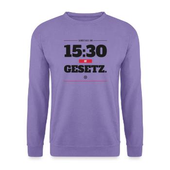 Samstags Um 15:30 Ist Gesetz Fußball Spruch Fan - Unisex Pullover - Lavendel - Vorne